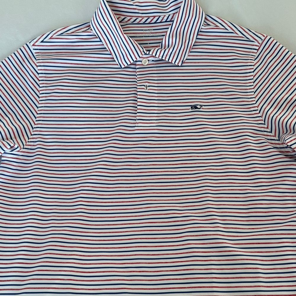 Vineyard Vines Kids Polo - Navy, Red, White Stripes